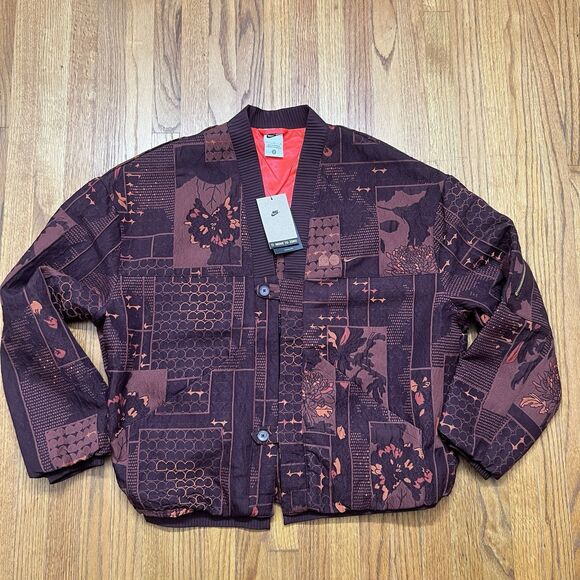 NWT Nike Naomi Osaka Jacquard Jacket Burgundy FV7795-652 Women Size M $300 - Picture 1 of 5